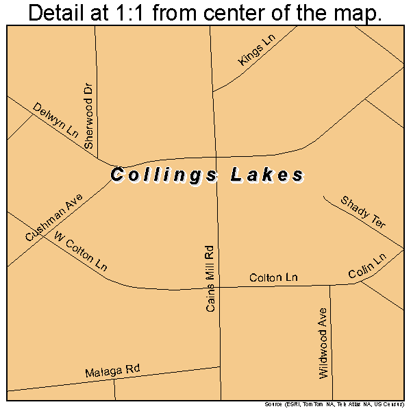 Collings Lakes, New Jersey road map detail