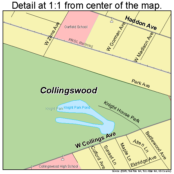 Collingswood, New Jersey road map detail