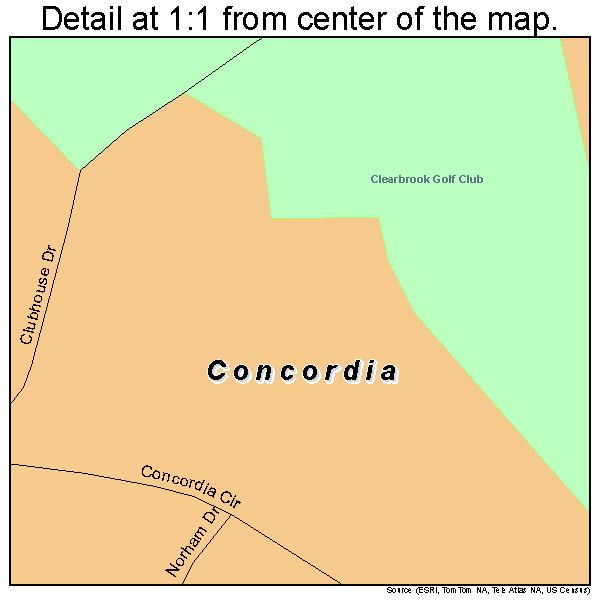 Concordia, New Jersey road map detail
