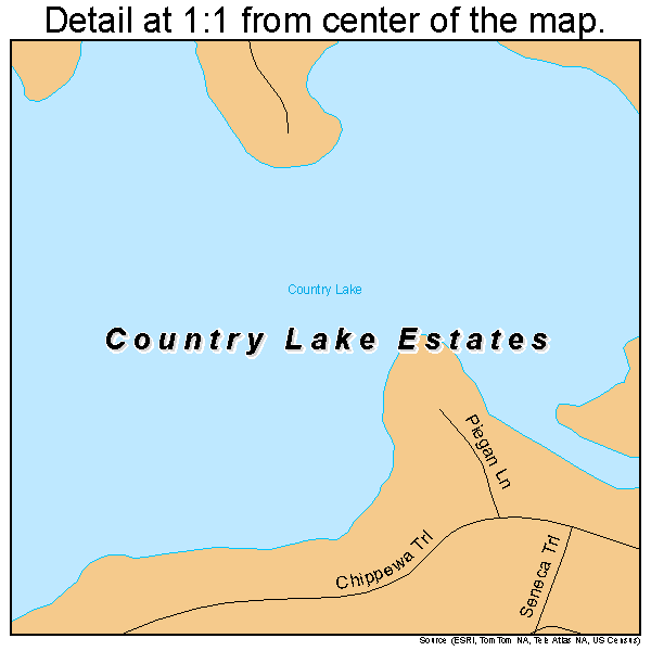 Country Lake Estates, New Jersey road map detail