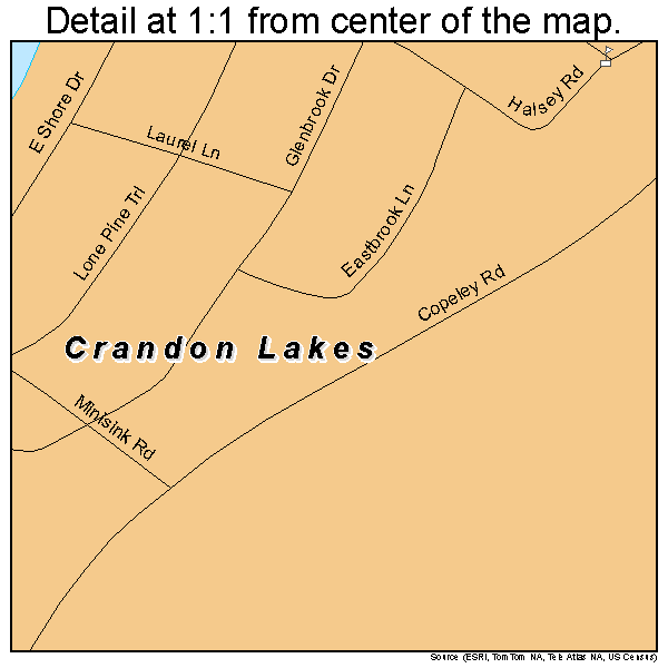 Crandon Lakes, New Jersey road map detail