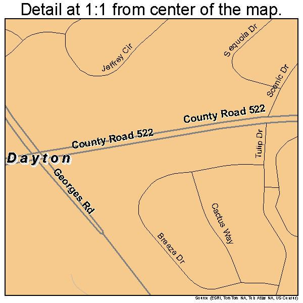 Dayton, New Jersey road map detail