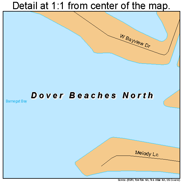 Dover Beaches North, New Jersey road map detail