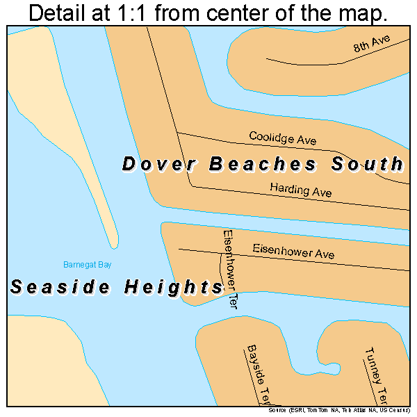 Dover Beaches South, New Jersey road map detail