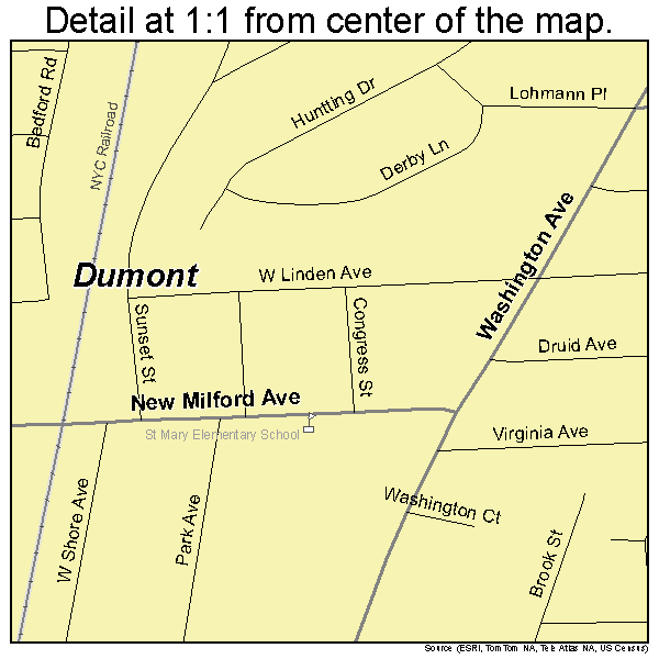 Dumont, New Jersey road map detail