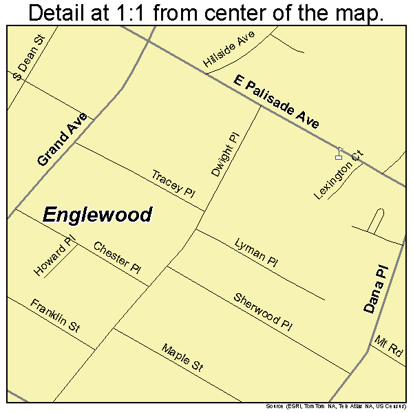 Englewood, New Jersey road map detail