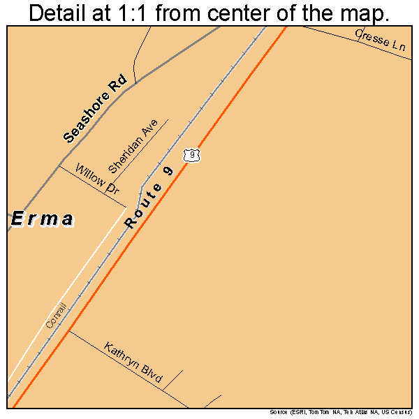 Erma, New Jersey road map detail