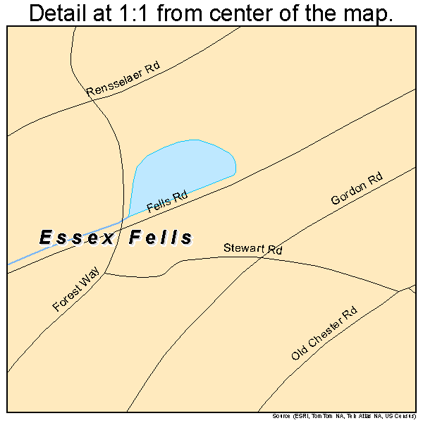 Essex Fells, New Jersey road map detail