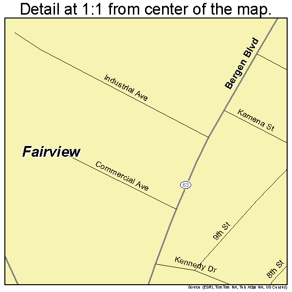 Fairview, New Jersey road map detail