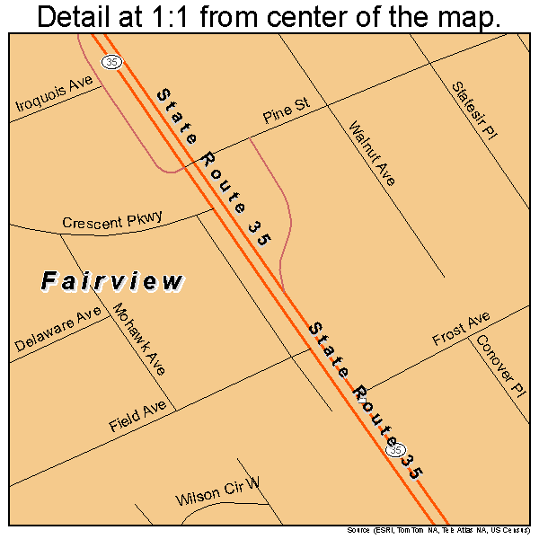 Fairview, New Jersey road map detail