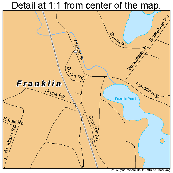 Franklin, New Jersey road map detail