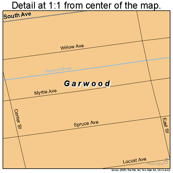 Garwood, New Jersey road map detail