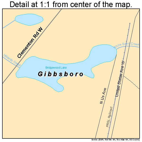 Gibbsboro, New Jersey road map detail
