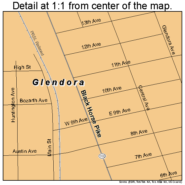 Glendora, New Jersey road map detail