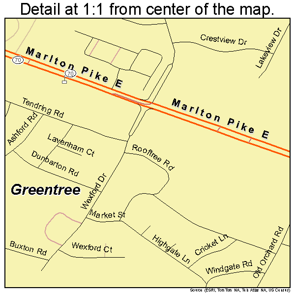 Greentree, New Jersey road map detail