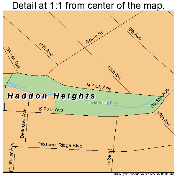 Haddon Heights, New Jersey road map detail