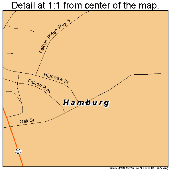 Hamburg, New Jersey road map detail