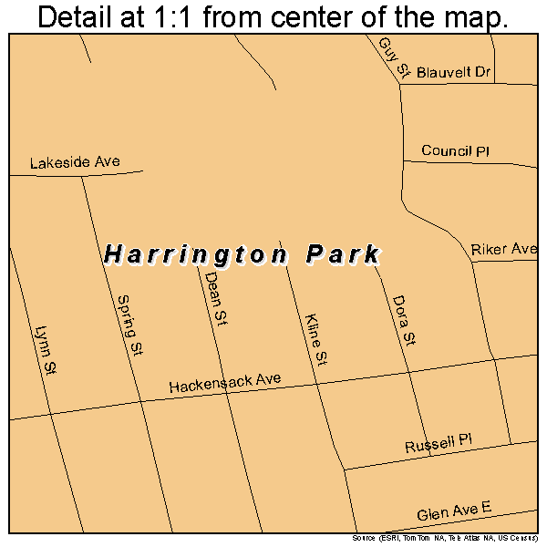 Harrington Park, New Jersey road map detail