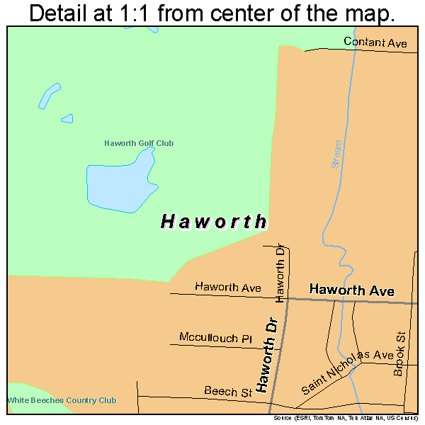 Haworth, New Jersey road map detail