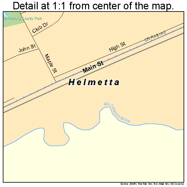 Helmetta, New Jersey road map detail