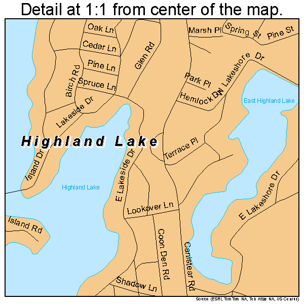 Highland Lake, New Jersey road map detail