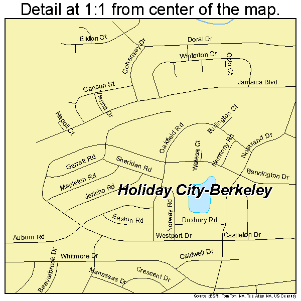 Holiday City-Berkeley, New Jersey road map detail