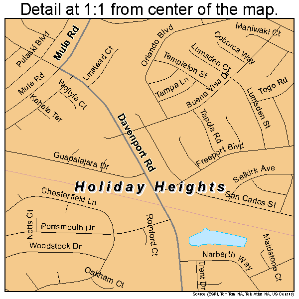 Holiday City South, New Jersey road map detail