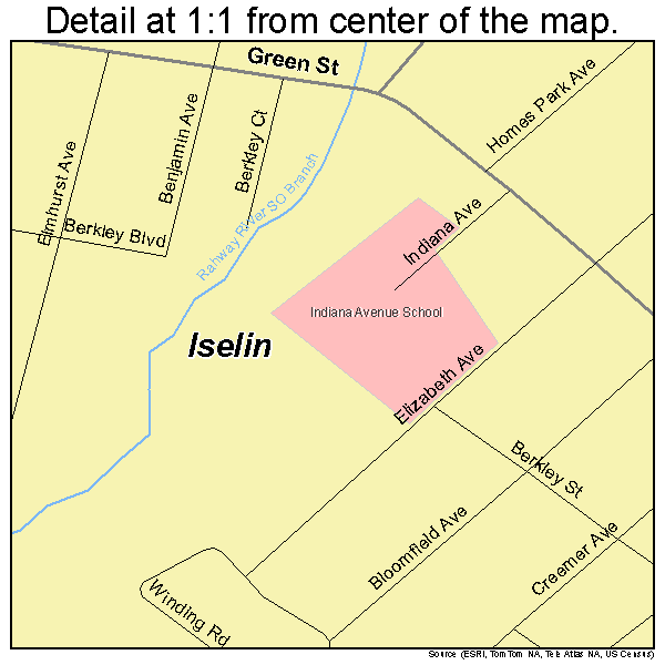 Iselin, New Jersey road map detail