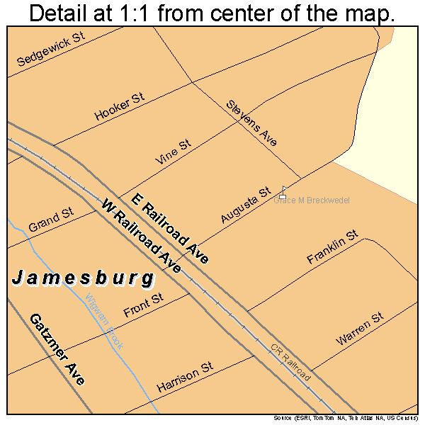 Jamesburg, New Jersey road map detail