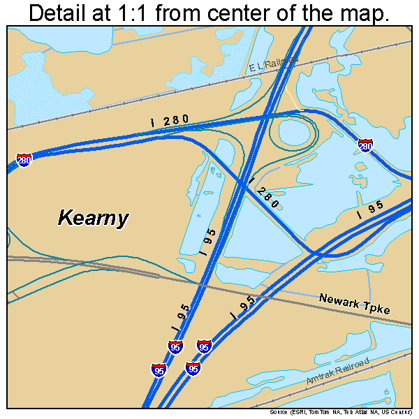 Kearny, New Jersey road map detail