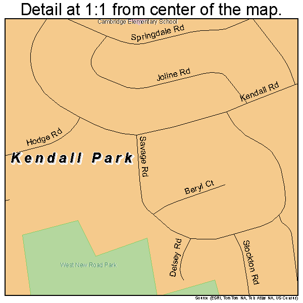 Kendall Park, New Jersey road map detail