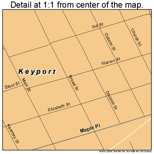 Keyport, New Jersey road map detail