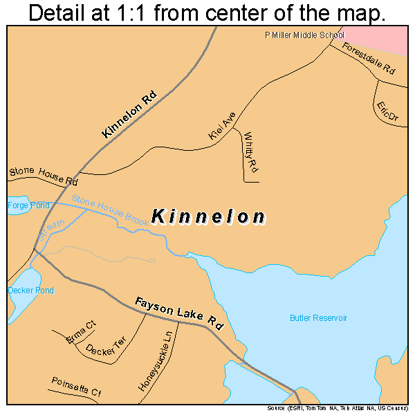 Kinnelon, New Jersey road map detail