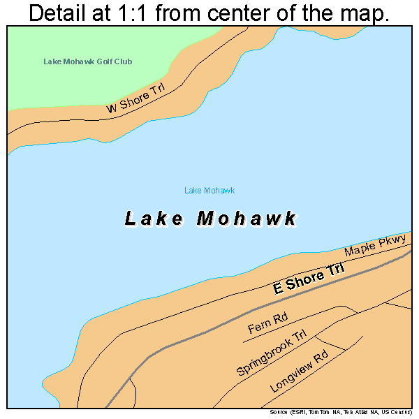 Lake Mohawk, New Jersey road map detail