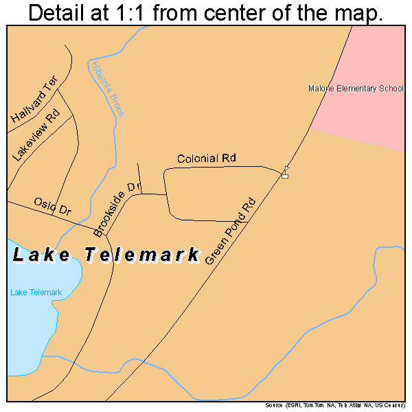 Lake Telemark, New Jersey road map detail