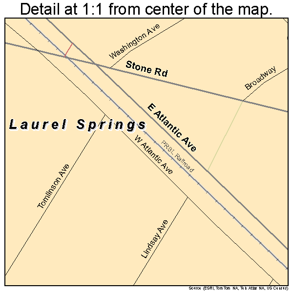 Laurel Springs, New Jersey road map detail
