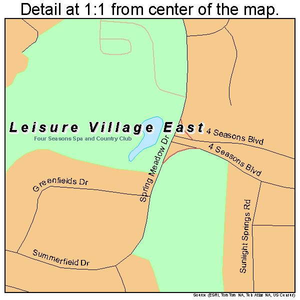 Leisure Village East, New Jersey road map detail