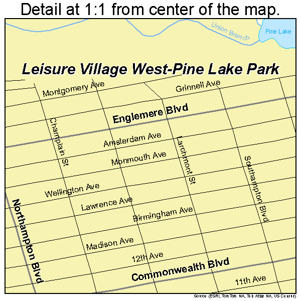 Leisure Village West-Pine Lake Park, New Jersey road map detail