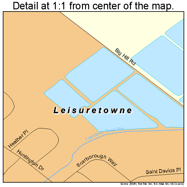 Leisuretowne, New Jersey road map detail