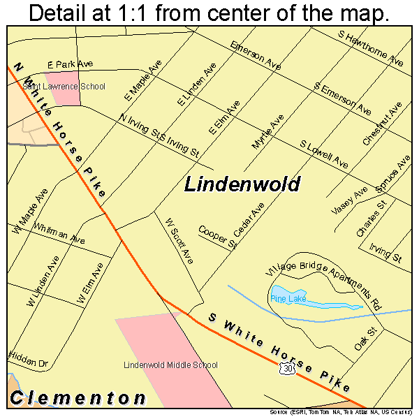 Lindenwold, New Jersey road map detail