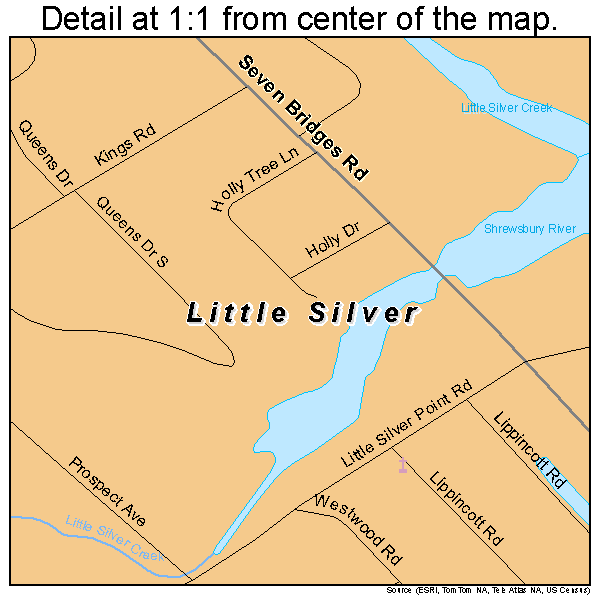 Little Silver, New Jersey road map detail