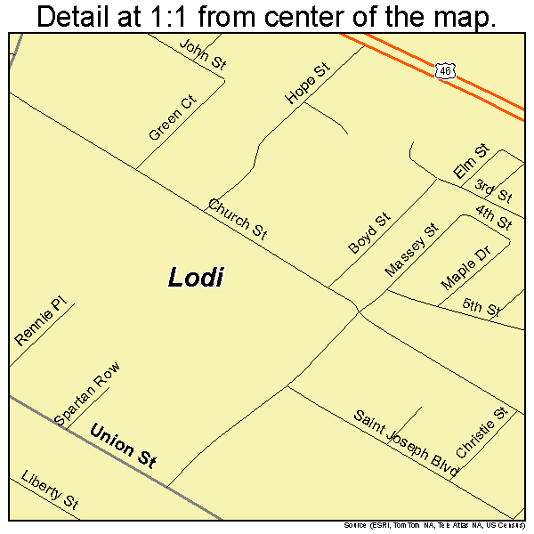 Lodi, New Jersey road map detail