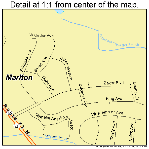 Marlton, New Jersey road map detail