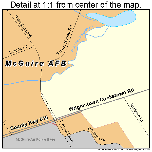 McGuire AFB, New Jersey road map detail