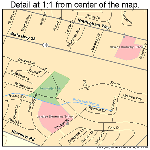 Mercerville-Hamilton Square, New Jersey road map detail