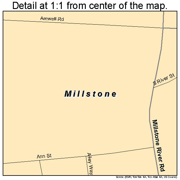 Millstone, New Jersey road map detail
