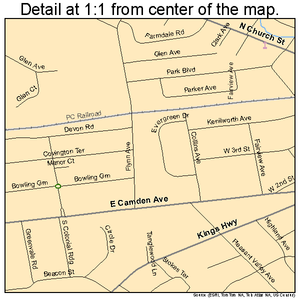 Moorestown-Lenola, New Jersey road map detail