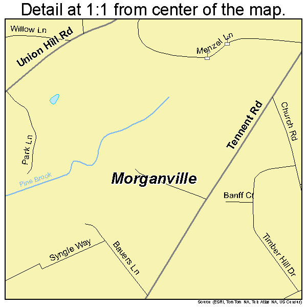 Morganville, New Jersey road map detail