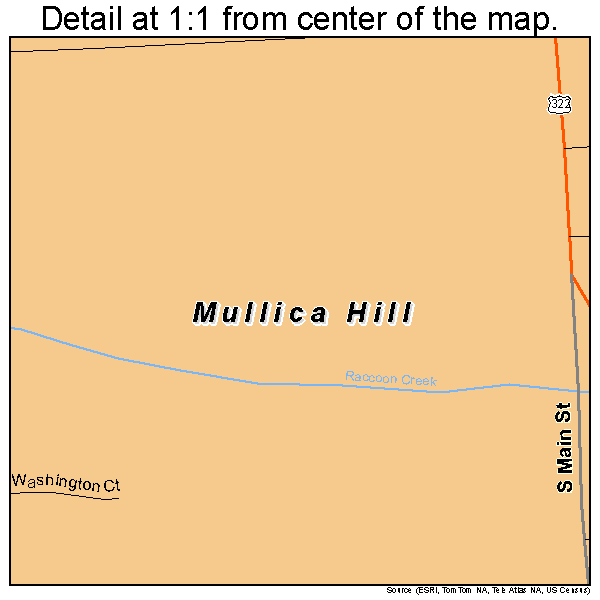 Mullica Hill, New Jersey road map detail