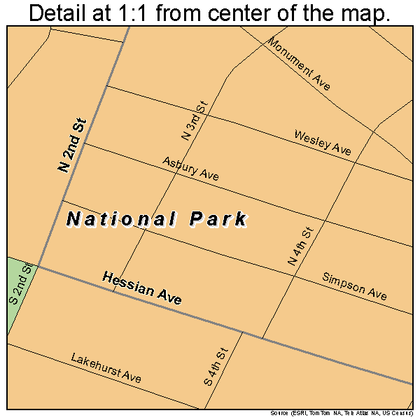 National Park, New Jersey road map detail